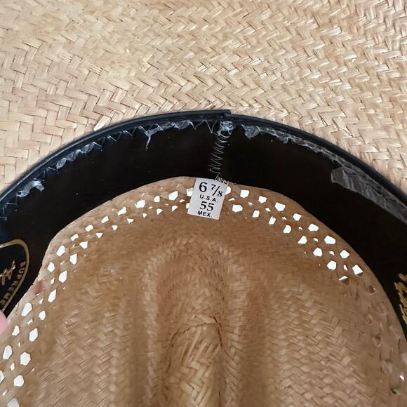 Alamo Hats Supreme Quality Western Straw Cowboy Hat Brown 6 7/8 - Picture 9 of 9